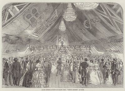 Grand divertissement à bord du HMS "Prince Regent" à Cork (gravure) - English School