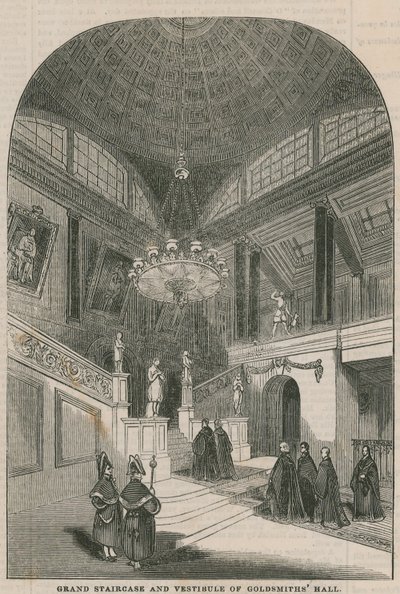 Grand escalier et vestibule de Goldsmiths Hall - English School