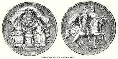 Grand sceau de William and Mary (gravure) - English School