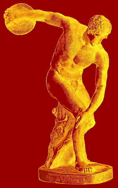 Athlète grec lançant le disque, illustration de l