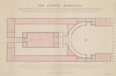 Plan du sol du Mémorial Albert, tel que proposé à Burlington House - English School