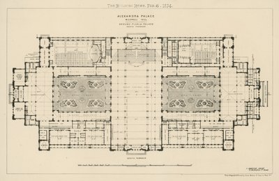 Plan du rez-de-chaussée de la terrasse nord du palais Alexandra - English School