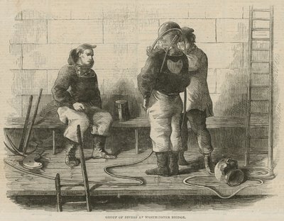 Groupe de plongeurs au pont de Westminster - English School
