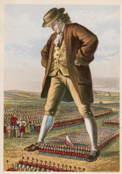 Gulliver domine les troupes assemblées de Lilliput - English School