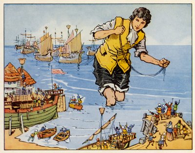Les Voyages de Gulliver : Il capture la flotte à Blefuscu - English School