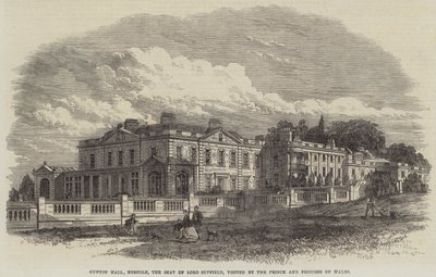 Gunton Hall, Norfolk, le siège de Lord Suffield, visité par le prince et la princesse de Galles - English School