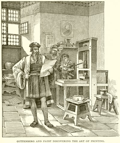 Gutenberg et Faust découvrant l