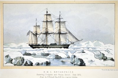 HMS Enterprise entrant dans le détroit de Dolphin et Union, septembre 1852 - English School