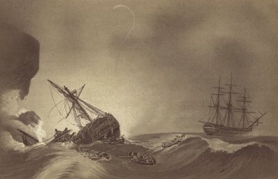 Le HMS Impetueux, commandé par le capitaine Thomas Byam Martin, sauvant l