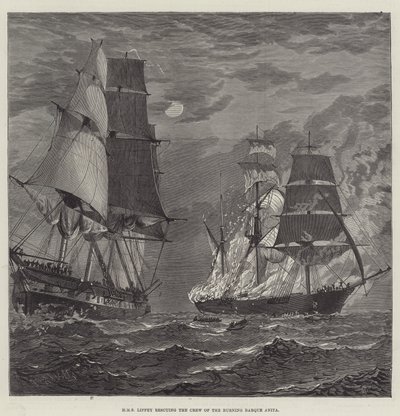 HMS Liffey sauvant l