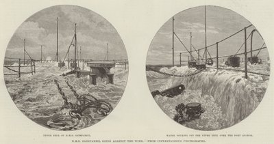 HMS Sanspareil contre le vent (gravure) - English School