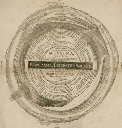 Vue de Messine en Sicile par H A Barker, Panorama, Leicester Square, Londres - English School