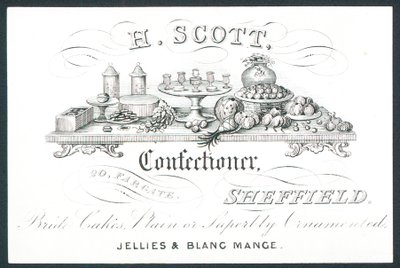 H Scott, confiseur, carte de visite - English School