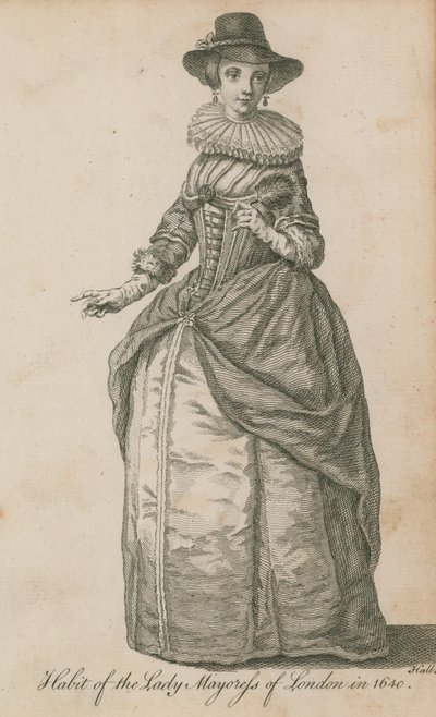 Habit de la Lady Mayoress de Londres en 1640 - English School