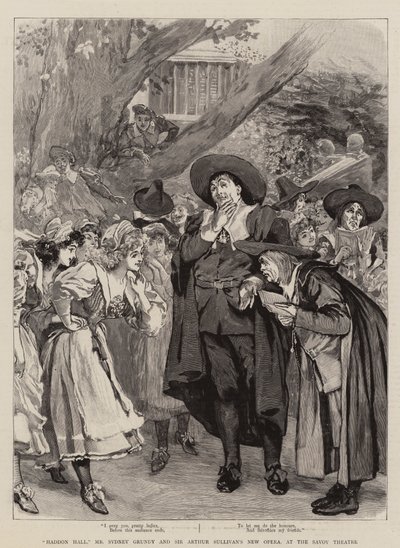 "Haddon Hall," la nouvelle opéra de M. Sydney Grundy et Sir Arthur Sullivan, au Savoy Theatre (gravure) - English School