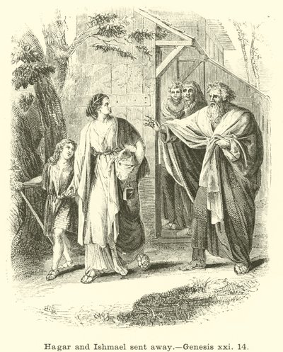 Agar et Ismaël chassés, Genèse, xxi, 14 - English School