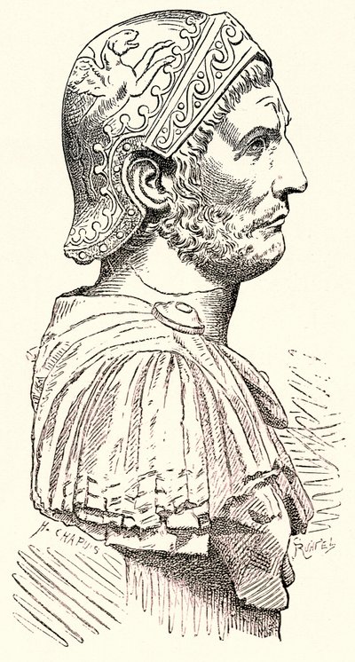 Hannibal, illustration de History of Rome par Victor Duruy, publiée en 1884 - English School