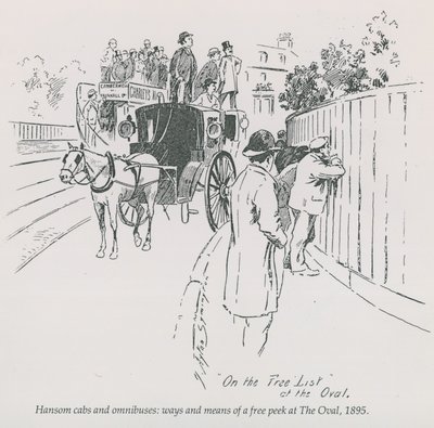 Fiacres et omnibus - moyens de voir gratuitement The Oval, 1895 - English School