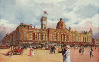 Harrods, montrant la tour de couronnement ajoutée pour commémorer le couronnement du roi George V - English School