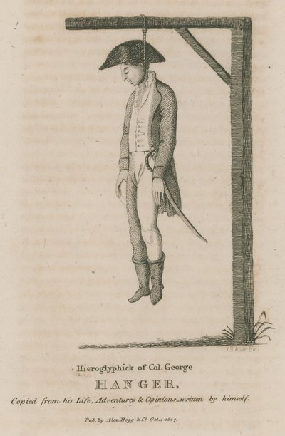 Hiéroglyphe du colonel George Hanger - English School