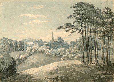Église de Highgate, Londres, depuis Hampstead Heath - English School