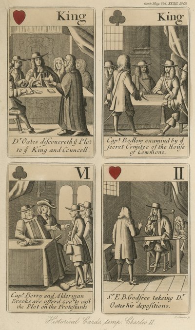 Cartes à jouer historiques racontant l