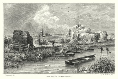 Holm Lode, dans le pays des Fens (gravure) - English School