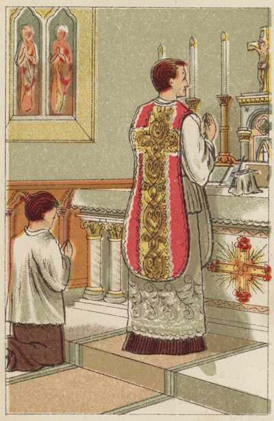 Sainte Messe (lithographie en couleur) - English School