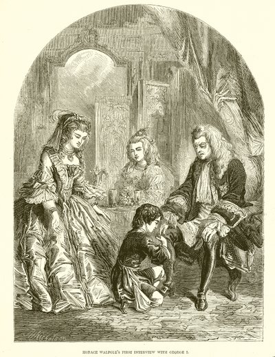 La première rencontre de Horace Walpole avec George I - English School