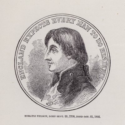 Horatio Nelson, né le 29 septembre 1758, mort le 21 octobre 1805 (gravure) - English School