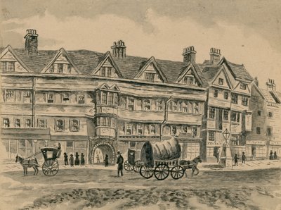 Transport hippomobile passant devant Staple Inn - English School
