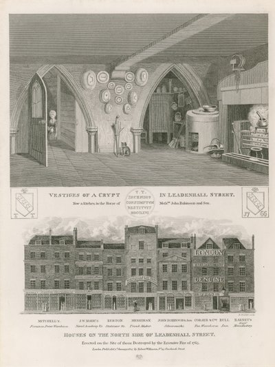 Maisons du côté nord de Leadenhall Street, érigées sur le site de celles détruites par l