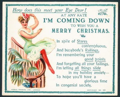 Comment cela vous plaît-il cher! - Carte de Noël victorienne - English School