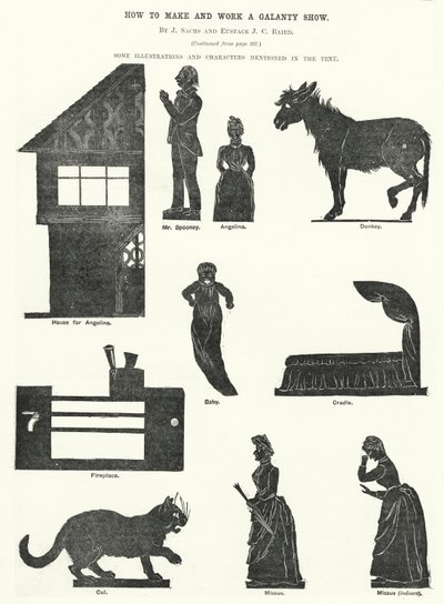 Comment faire et utiliser un spectacle de Galanty, par J Sachs et Eustace J C Baird (gravure) - English School