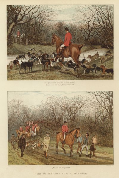 Esquisses de chasse par G L Harrison - English School
