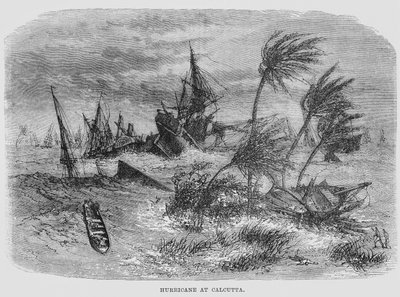 Ouragan à Calcutta (gravure) - English School