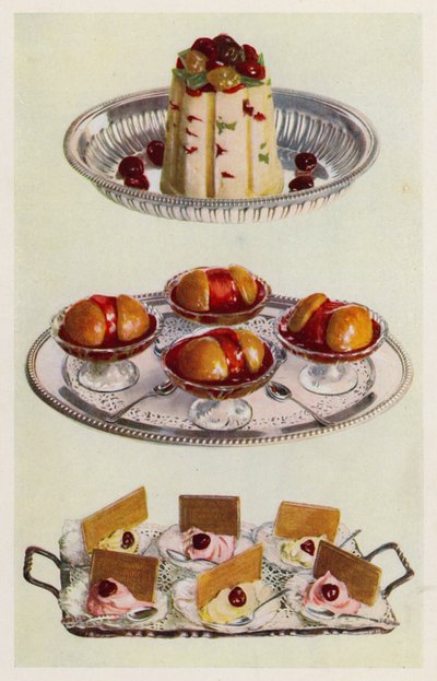 Pudding glacé; Pêches Melba; Glaces à la crème - English School