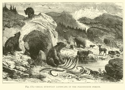 Paysage européen idéal de la période du Pléistocène - English School