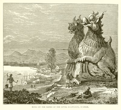 Idoles sur les rives de la rivière Irrawaddy, Birmanie - English School
