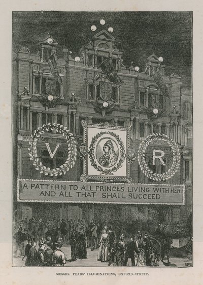 Illuminations ornant Messrs Pears sur Oxford Street - English School
