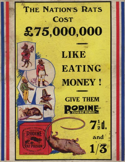 Publicité illustrée pour poison à rats - English School