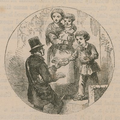 Illustration représentant un facteur livrant du courrier - English School