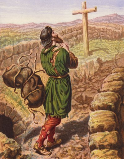Illustration pour Le Voyage du pèlerin de John Bunyan - English School