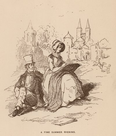 Illustration pour Vanity Fair de Thackeray (lithographie) - English School