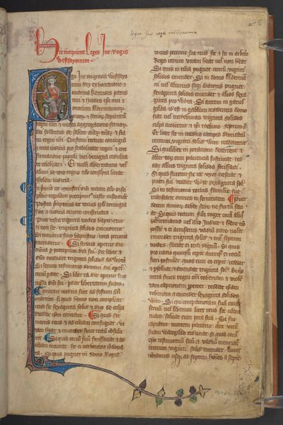 Image du roi Ine des Statuts d