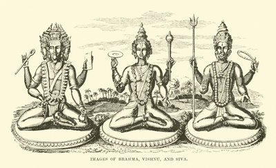 Images de Brahma, Vishnu et Shiva - English School