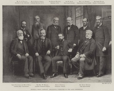 Affranchissement impérial à un penny, comité organisateur de la dernière conférence (gravure) - English School