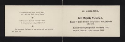 In Memoriam - Reine Victoria - English School