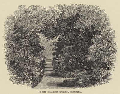 Dans le jardin du presbytère, Bremhill (gravure) - English School
