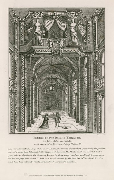 Intérieur du théâtre des Ducs à Lincolns Inn Fields, tel qu